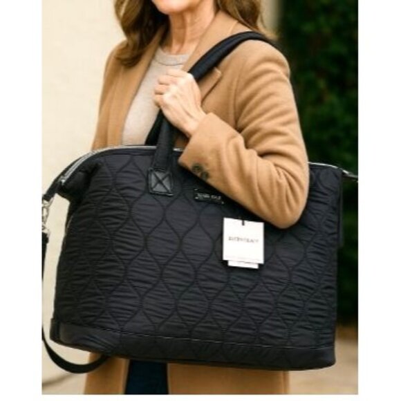 Ellen Tracy 20" Designer Quilted Nylon Weekender Lightweight Travel Duffle Bag - Picture 1 of 16